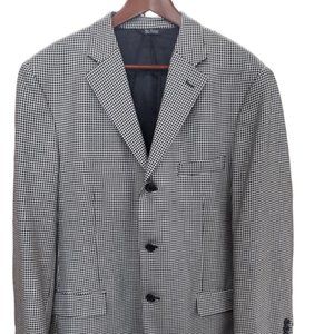 Men's Sport Coat, Paul Fredrick 42 Regular, 3 button, White/Black Check.